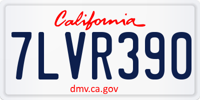 CA license plate 7LVR390