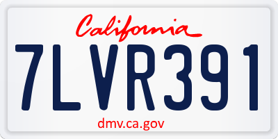 CA license plate 7LVR391