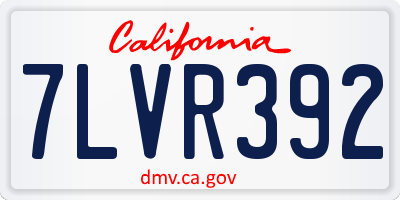 CA license plate 7LVR392