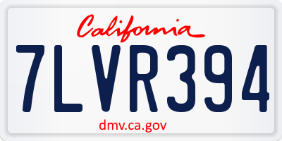 CA license plate 7LVR394