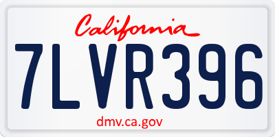 CA license plate 7LVR396