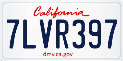 CA license plate 7LVR397