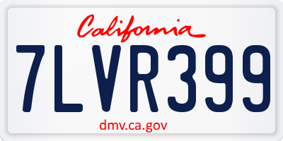 CA license plate 7LVR399