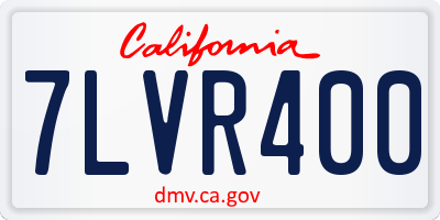 CA license plate 7LVR400