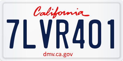 CA license plate 7LVR401