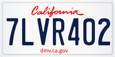 CA license plate 7LVR402