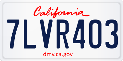 CA license plate 7LVR403