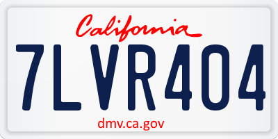 CA license plate 7LVR404