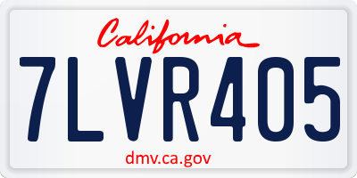 CA license plate 7LVR405