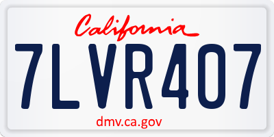 CA license plate 7LVR407