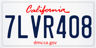 CA license plate 7LVR408