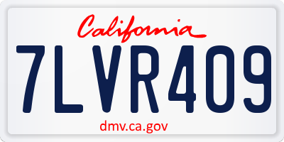 CA license plate 7LVR409