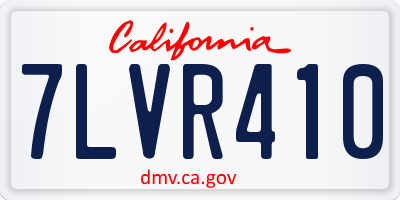 CA license plate 7LVR410
