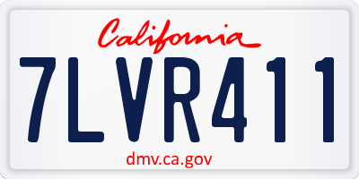CA license plate 7LVR411