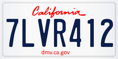 CA license plate 7LVR412