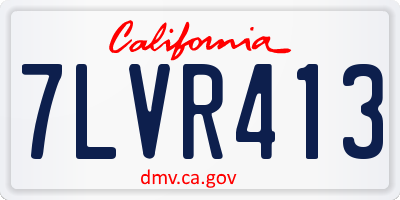 CA license plate 7LVR413