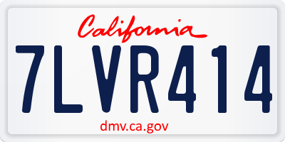 CA license plate 7LVR414