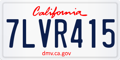 CA license plate 7LVR415