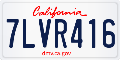 CA license plate 7LVR416