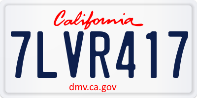 CA license plate 7LVR417