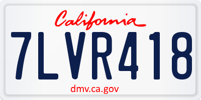 CA license plate 7LVR418
