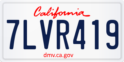 CA license plate 7LVR419