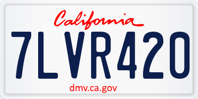 CA license plate 7LVR420
