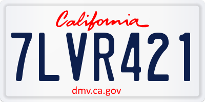 CA license plate 7LVR421