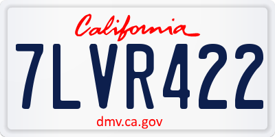 CA license plate 7LVR422
