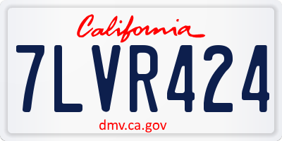CA license plate 7LVR424
