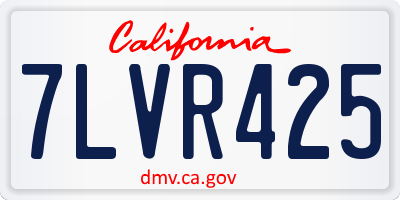 CA license plate 7LVR425