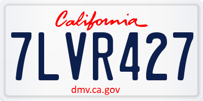 CA license plate 7LVR427