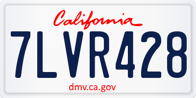 CA license plate 7LVR428