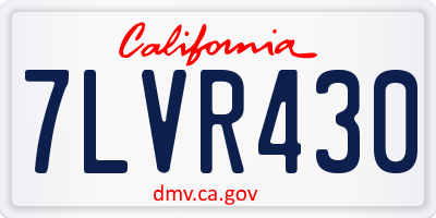 CA license plate 7LVR430