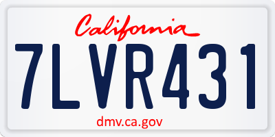 CA license plate 7LVR431