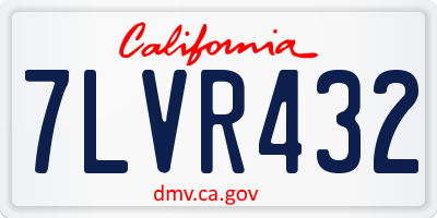 CA license plate 7LVR432