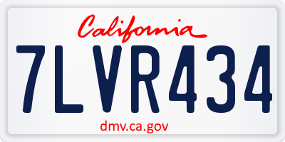 CA license plate 7LVR434