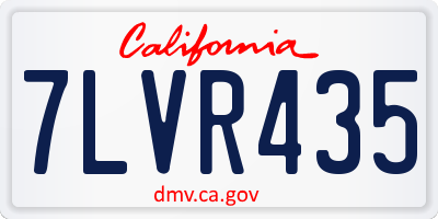 CA license plate 7LVR435