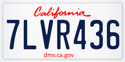 CA license plate 7LVR436