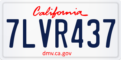 CA license plate 7LVR437