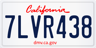 CA license plate 7LVR438