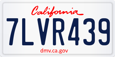 CA license plate 7LVR439
