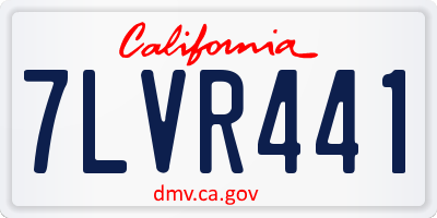 CA license plate 7LVR441