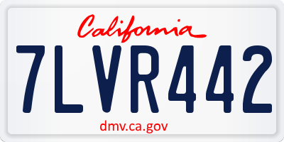 CA license plate 7LVR442