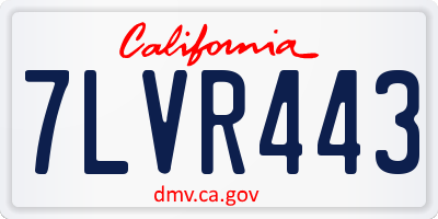 CA license plate 7LVR443
