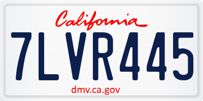 CA license plate 7LVR445