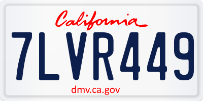 CA license plate 7LVR449
