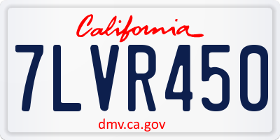 CA license plate 7LVR450