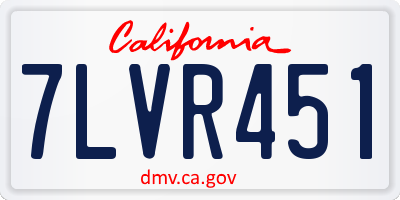 CA license plate 7LVR451