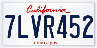 CA license plate 7LVR452